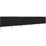  Vjetrobran s 5 panela od tkanine 600 x 160 cm crni | shoptok.hr