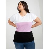 Fashion Hunters White and purple blouse plus size without fastening Cene