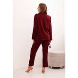 Kesi Włoski Women's set with viscose, decorated and with elastic pants burgundy | shoptok.hr