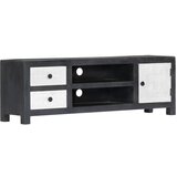  The Living Store Ročno izrezljana TV omarica siva in bela 120x30x40 cm mango - TV Omarica, (21555907) Cene