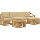 vidaXL Zunanja garnitura za sedenje 6 pcs Bela in bež Poliester, (5000281497) | Shoptok.si