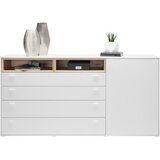 Hom`in komoda, bela, barve hrasta | Shoptok.si