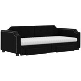  Dnevni krevet na razvlačenje s ladicama crni 90x190 cm tkanina | shoptok.hr