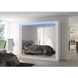 ADRK Drsna omara z ogledalom in LED lujo CHESTER 250 - BELA | Shoptok.si