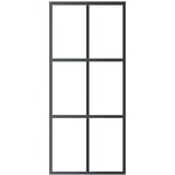  Klizna vrata od stakla ESG i aluminija 90 x 205 cm crna | shoptok.hr