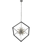 Searchlight Stellar Obesek s 6 lahkimi bodicami in kroglicami, mat črn okvir, kristalno steklo, (22101053) | Shoptok.si
