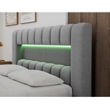 ELTAP Siva oblazinjena zakonska postelja s prostorom za shranjevanje z letvenim dnom 140x200 cm Lamica – | Shoptok.si
