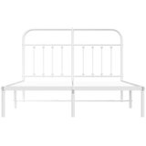  Metalni okvir za krevet s uzglavljem bijeli 140 x 200 cm | shoptok.hr