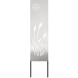 vidaXL Dekorativni panel za vrt srebrna 32 x 140 cm Nerjaveče jeklo | Shoptok.si