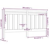  Uzglavlje za krevet sivo 206 x 4 x 100 cm od masivne borovine | shoptok.hr