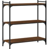  Regal za knjige s 3 razine smeđa boja hrasta 80x30x86 cm drveni | Eponuda.com