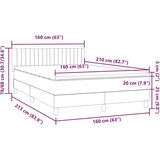 vidaXL Box spring posteljni z vzmetnico temno siv 160x210 cm žamet | Shoptok.si