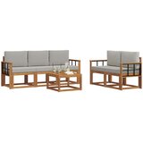  Set vanjskih sofa 6 kom. Prirodna i svijetlo siva | shoptok.hr