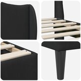  Krevetna konstrukcija s uzglavljem Crna 100 x 200 cm Baršun | shoptok.hr