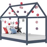 vidaXL Okvir za dječji krevet od masivne borovine sivi 70 x 140 cm Cijene