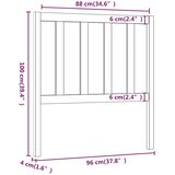  Uzglavlje za krevet crno 96 x 4 x 100 cm od masivne borovine | shoptok.hr