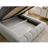 Bobochic Paris Svijetlo sivi tapecirani bračni krevet s prostorom za odlaganje s podnicom 140x190 cm Denali – | shoptok.hr