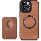 INF Magnetna torbica za telefon s podporo za držalo kreditne kartice MagSafe Brown iPhone 14 Pro Max, (21236536) Cene