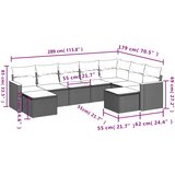  9-dijelni set vrtnih sofa od poliratana s jastucima sivi | shoptok.hr