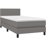  Box spring postelja z vzmetnico LED temno siva 100x200 cm blago, (20724291) | Shoptok.si