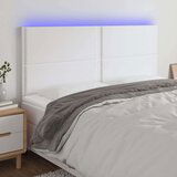  Posteljno vzglavje belo 160x5x118/128 cm umetno usnje, (20933348) | Shoptok.si