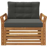  Set vanjskih sofa Čvrsto drvo akacije i poliester Prirodna - Prirodno i antracit Zakrivljeni | shoptok.hr