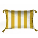 Velvet Atelier bijeli jastuk baršun sa zlatnim prugama Borlas, 50 x 35 cm
