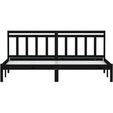  Okvir za krevet od masivne borovine crni 200 x 200 cm | Eponuda.com