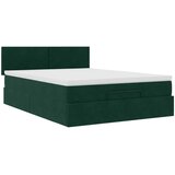  Ottoman krevet s madracem i LED diodama tamnozeleni 140x190 cm baršun | Shoptok.si
