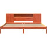 vidaXL Knjižna postelja brez vzmetnice vošč. rjava 180x200 cm borovina | Shoptok.si