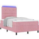  LED Box Spring Krevet Ružičasta 120 x 190 cm Baršun | Eponuda.ba