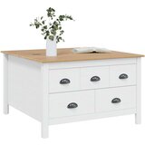  Stolić za kavu s ladicama Bijela i medeno smeđa 79.5 x 79.5 x 49 cm - Bijela i medeno smeđa | shoptok.hr