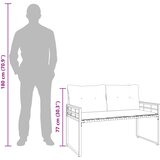  Drvena klupska klupa s jastukom Krema 114 x 55 x 77 cm | shoptok.hr