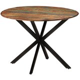 vidaXL Jedilna miza Ø110x78 cm trden mangov les in jeklo | Shoptok.si