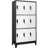 The Living Store Omara s ključavnico antracitna in bela 90x45x180 cm jeklo - Omarica Na Ključ, (21436346) | Shoptok.si