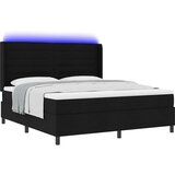  LED Box Spring Krevet s madracem Crna 180 x 200 cm tkanina | shoptok.hr