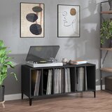 vidaXL Omarica za gramofonske plošče črna 100x38x48 cm inženirski les Cene