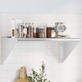 The Living Store Stenska polica 75x45x31 cm srebrna nerjaveče jeklo - Stenska Polica, (21497202) | Shoptok.si