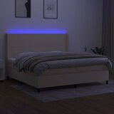  box spring s madracem LED krem 200x200 cm od tkanine | shoptok.hr