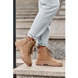 Boto Women's Fleece-Lined Suede Trapper Boots Beige Jailina | Shoptok.si