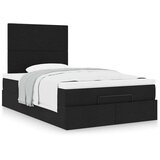 vidaXL Otomanski posteljni okvir z vzmetnico črn 120x190 cm blago | Shoptok.si