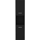 vidaXL Kopalniška omarica črna 30x30x130 cm iverna plošča | Shoptok.si