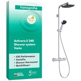 Hansgrohe 28748000 Activera Q 290/180 EcoSmart 1jet stenska termostatska armatura s tuš setom | Shoptok.si