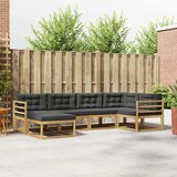  Set vanjskih sofa s jastukom 5 pcs Bijela i antracit Poliester | shoptok.hr