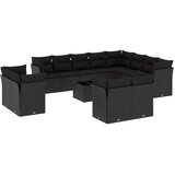  13-dijelni set vrtnih sofa s jastucima poliratan crni | shoptok.hr