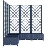 Vrtna sadilica s rešetkom plava siva 120 x 120 x 121,5 cm PP | Shoptok.si