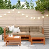  Set lounge namještaja za vrt 5 pcs Vosak Smeđa Masivna borovina - Vosak smeđa bor | shoptok.hr