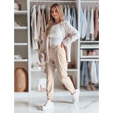 DStreet Eleganckie spodnie damskie plisowane z paskiem PLISSO beżowe | Shoptok.si