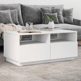 vidaXL Stolić za kavu s LED svjetlima bijeli 90x49x40 cm | shoptok.hr