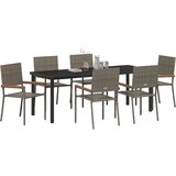  7-delni vrtnarski jedilni set Siva Poly Ratan, (22087129) | Shoptok.si